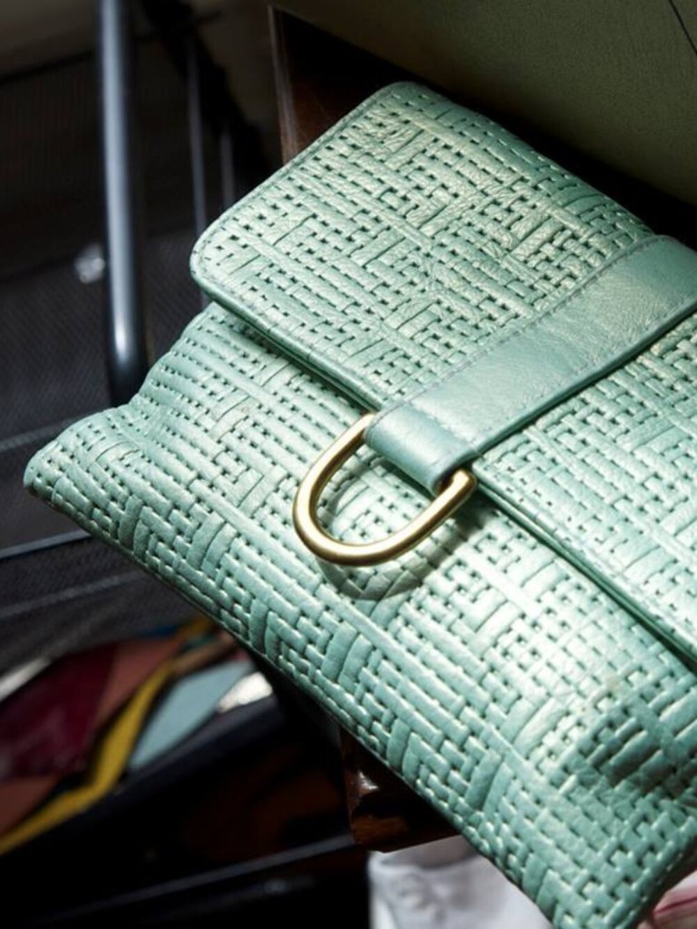 Convertible Mint Green Leather Writstlet Wallet by Marnie Bugs
